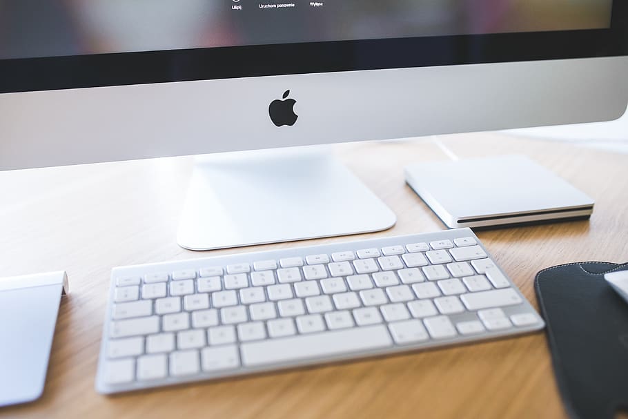 apple, imac, computer, keyboard, white, closeup, technology HD wallpaper