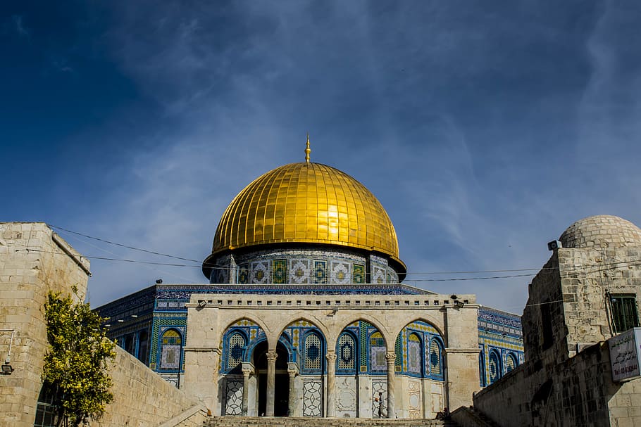 israel, jerusalem, dome of the rock, sun shine, light, religion, HD wallpaper