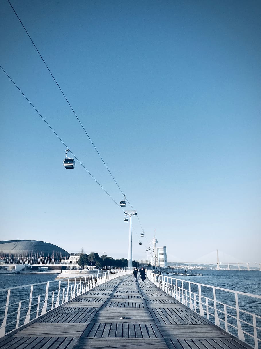 white cable cart, human, person, lisbon, portugal, transportation HD wallpaper