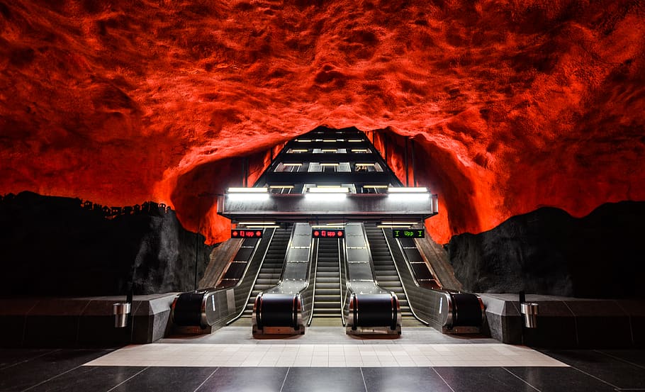 stockholm, sweden, metro, city, urban, architecture, subway