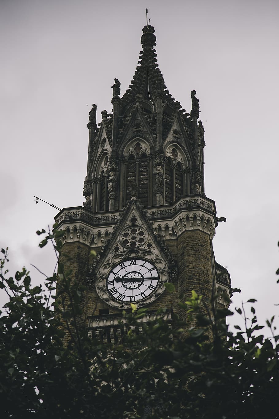building, architecture, tower, clock tower, morning, moody HD wallpaper