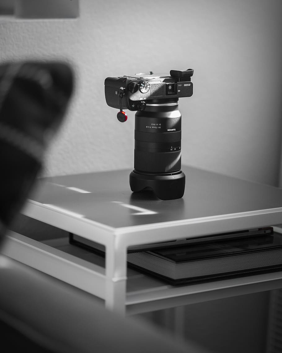 black DSLR camera, technology, indoors, research, selective focus HD wallpaper