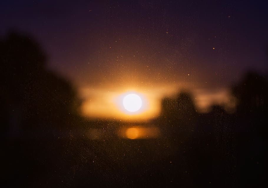 croatia, zagreb, window, sunset, sorrow, goodbye, dust, blurry sun HD wallpaper