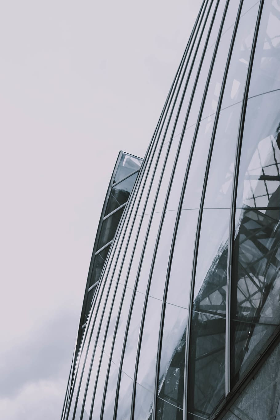 clear curtain wall building, sky, architecture, built structure HD wallpaper
