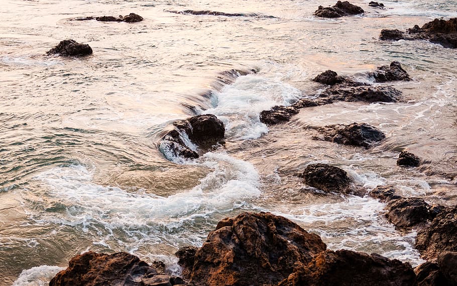 rock, outdoor, man, cold, vacation, sky, wafe, stream, tourism HD wallpaper