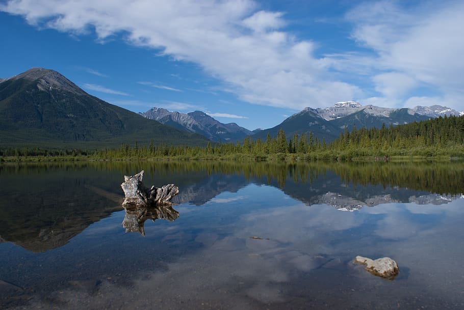banff, alberta, canada, landscape, lake, water, travel, vermilion HD wallpaper