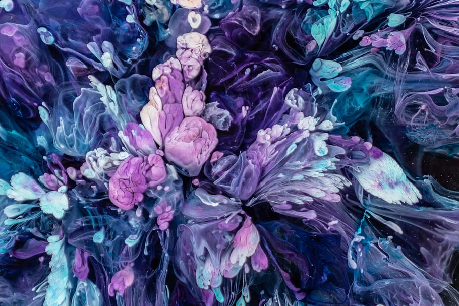 blue and pink reefs, full frame, close-up, purple, backgrounds HD wallpaper