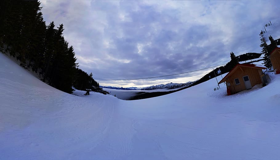 snow, mountain, outside, ski, skiing, snowboard, high, hill HD wallpaper