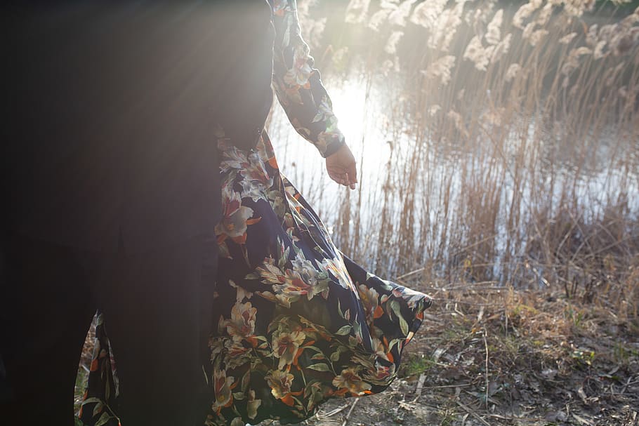 light, flare, apparel, clothing, person, human, woman, sunlight HD wallpaper