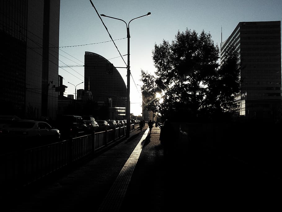 city, sunset, silhouette, architecture, built structure, building exterior HD wallpaper