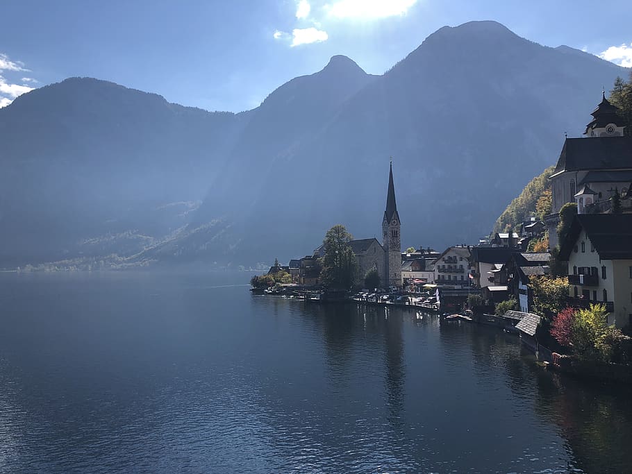 hallstatt, austria, unesco, architecture, water, built structure HD wallpaper