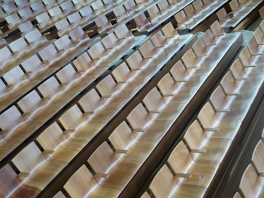 Theater Chairs, architecture, auditorium, bench, cinema, design HD wallpaper