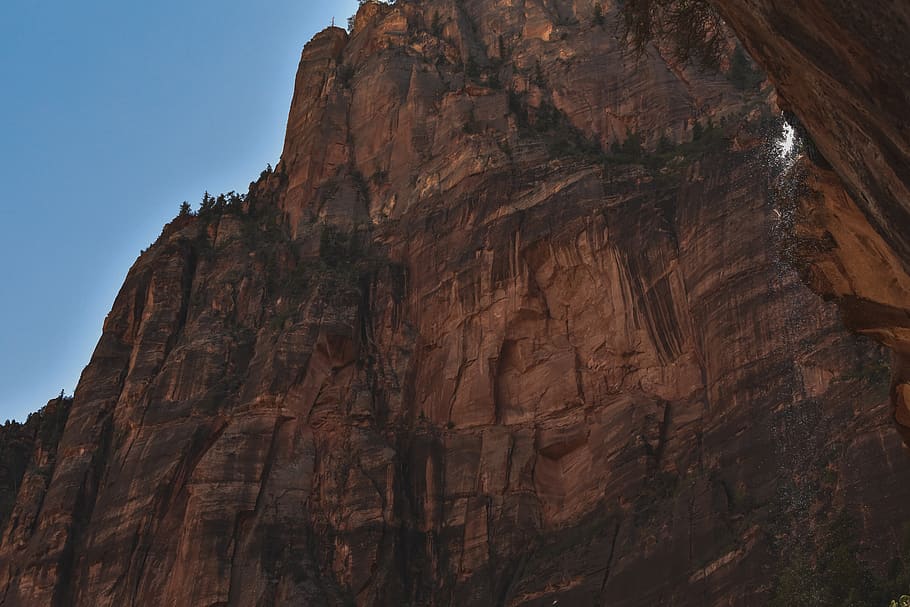 brown rock mountain, nature, outdoors, cliff, zion national park HD wallpaper