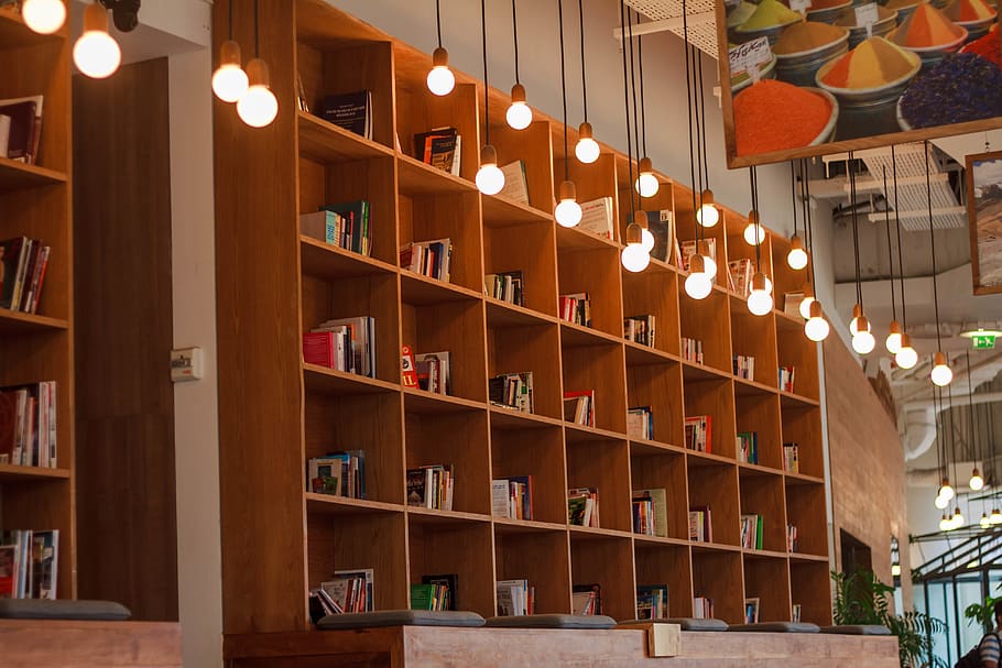 light, bulb, book, library, education, school, knowledge, table HD wallpaper