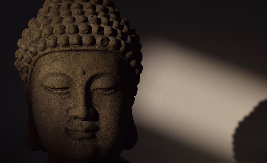 Buddha head statue, art and craft, human representation, religion HD wallpaper
