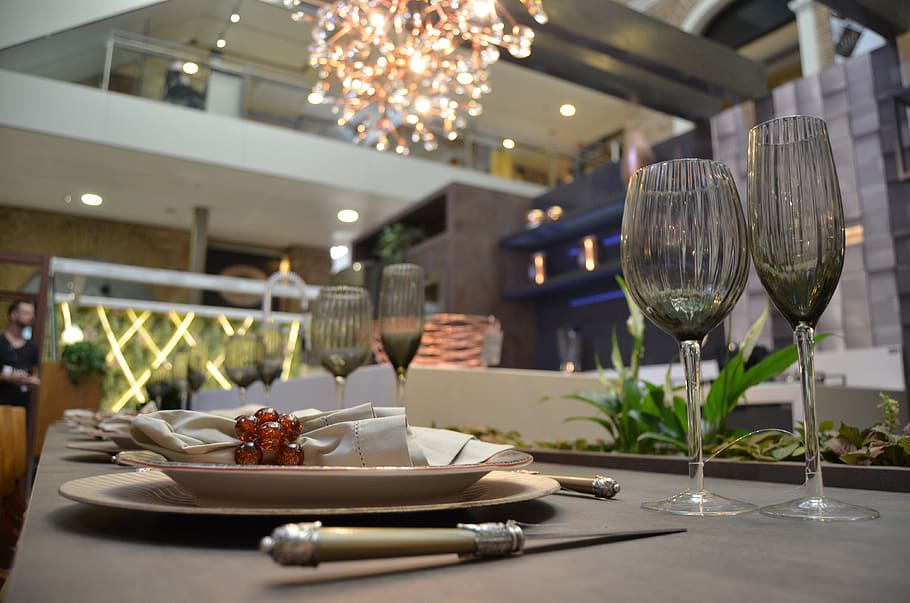 dinner, table, bowls, dishes, gastronomy, restaurant, meal HD wallpaper