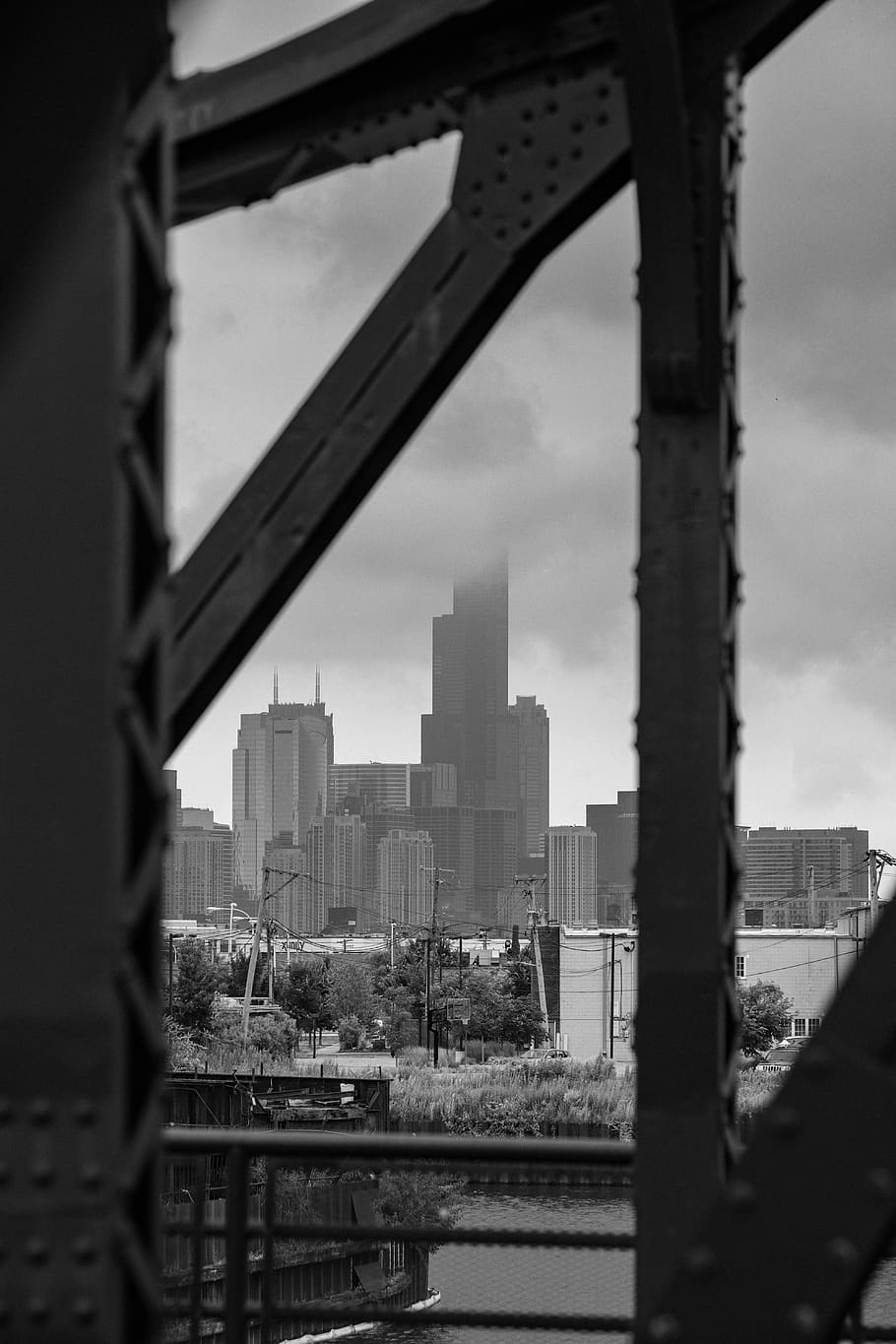 chicago, united states, willis tower, city, cityscape, bridge, HD wallpaper
