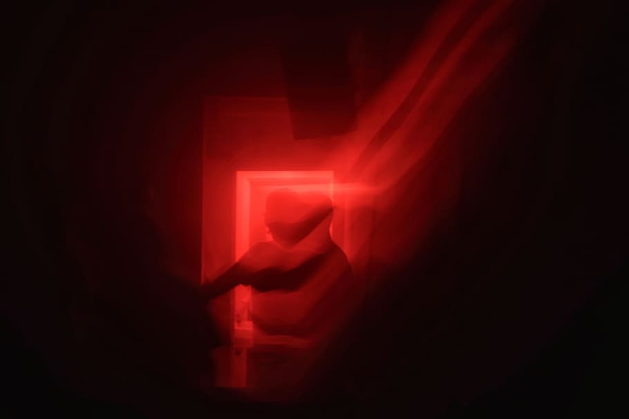 shadow lighted with red light, human hand, human body part, silhouette HD wallpaper