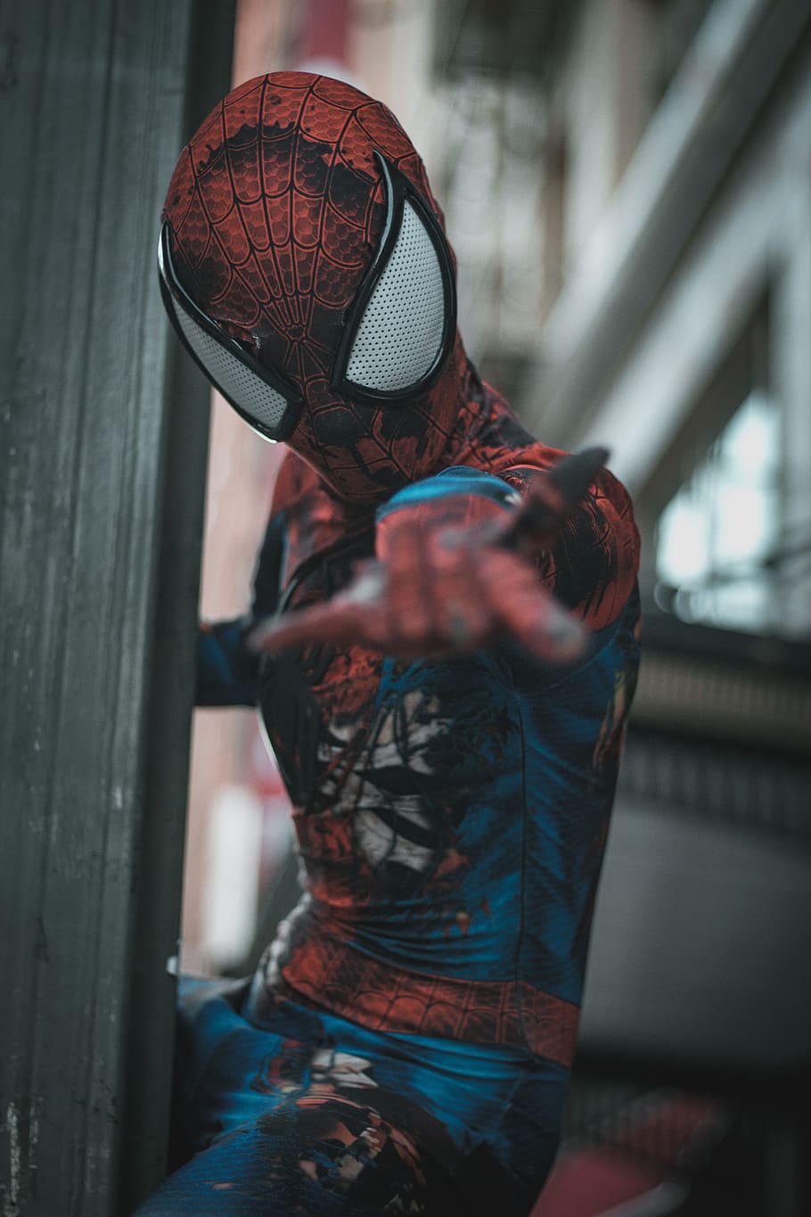 Spider-Man, superhero, cosplay, spiderman, urban, costume, movie, HD wallpaper