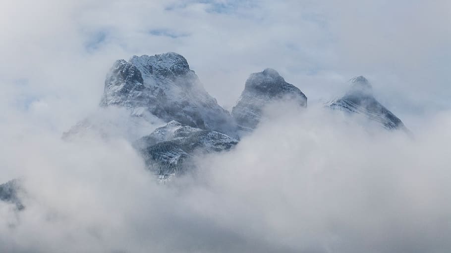 canada, canmore, three sisters, 3 sisters, rockies, alberta, HD wallpaper