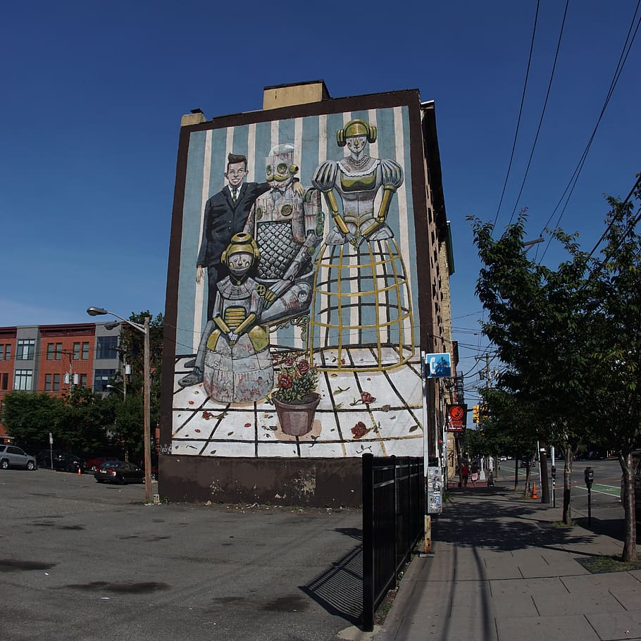 jersey city, united states, mural, columbus drive, street art, HD wallpaper