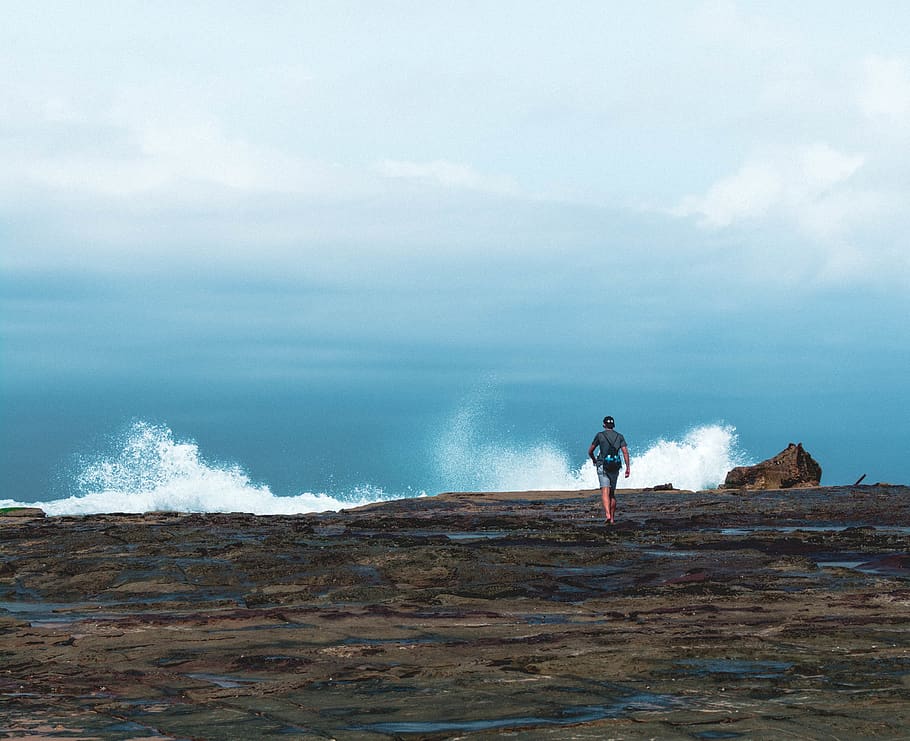 australia, merewether, nature, wallpaper, one person, sea, water HD wallpaper