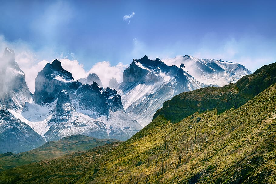 mountain, scenics - nature, environment, sky, mountain range HD wallpaper