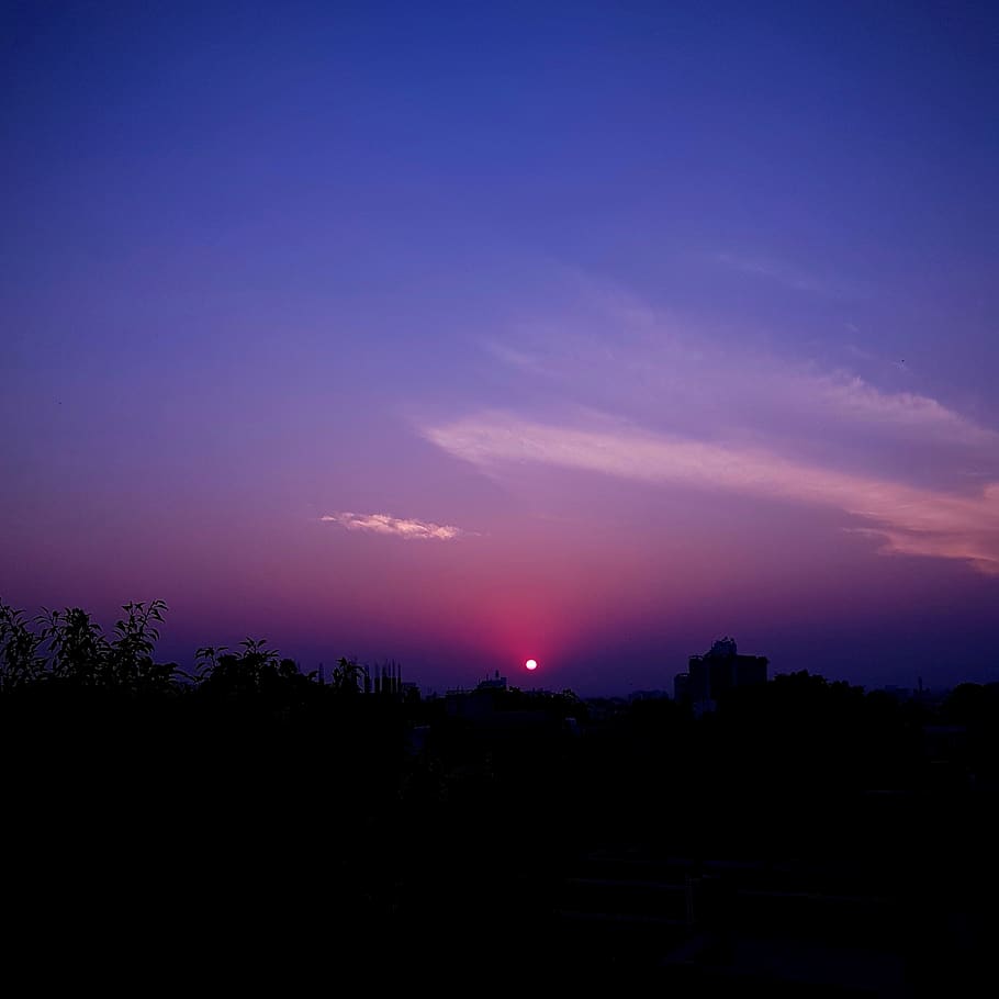 india, solapur, sky, plain, sunrise, quiet, clouds, peace, shades HD wallpaper