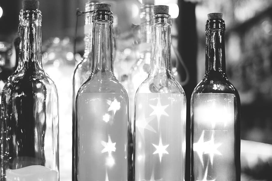 bottle, glass - material, transparent, focus on foreground HD wallpaper