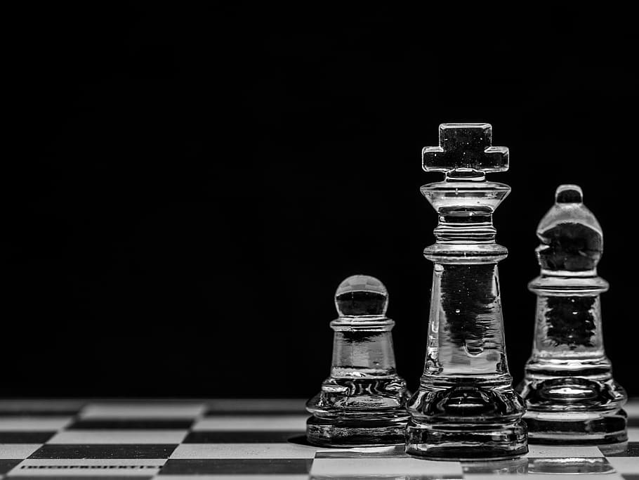 Beautiful Grayscale Closeup Shot of Clear Glass Chess Pieces-perfect for Mobile  Wallpapers Stock Image - Image of macro, background: 192740149