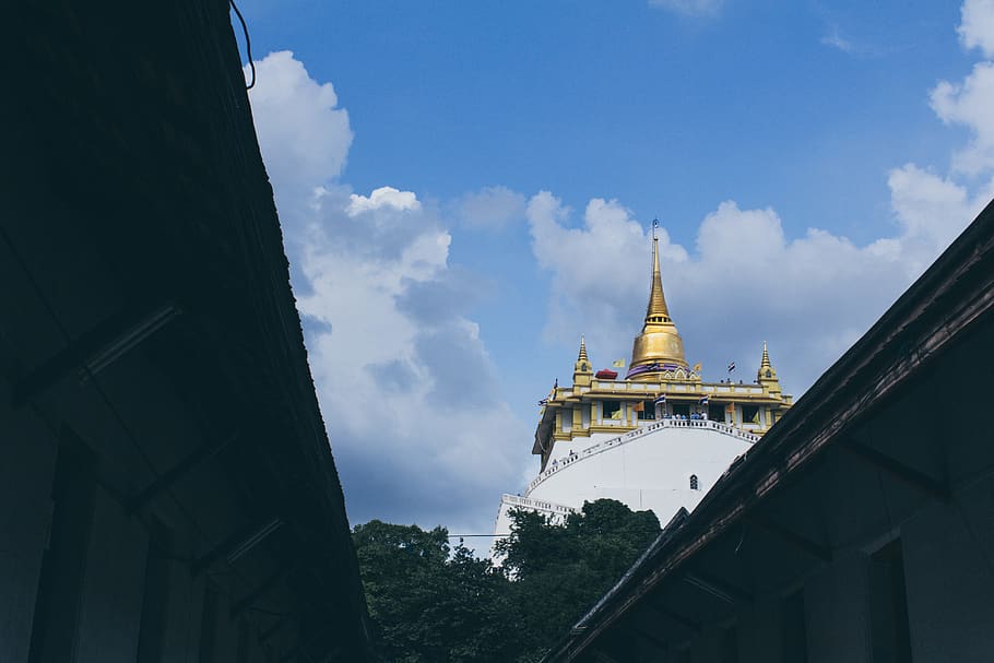 gold, temple, thai, corner, discover, built structure, architecture HD wallpaper