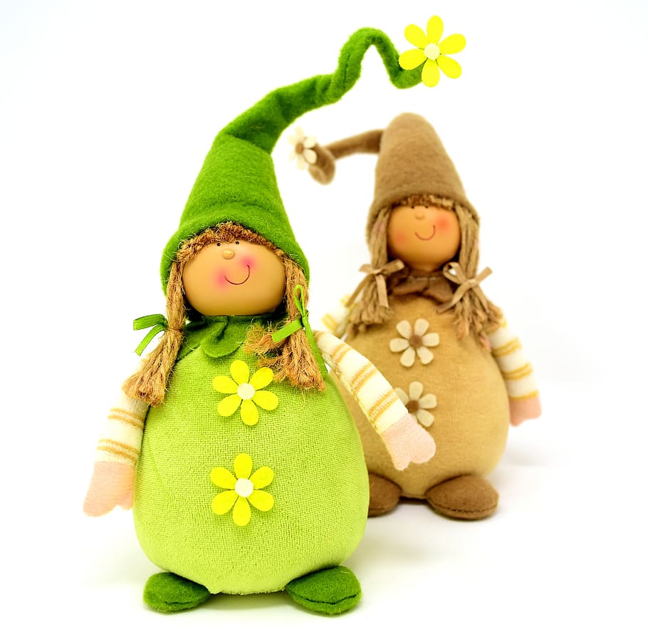 imp, spring imp, cute, deco, funny, dwarf, green, sweet, figure HD wallpaper