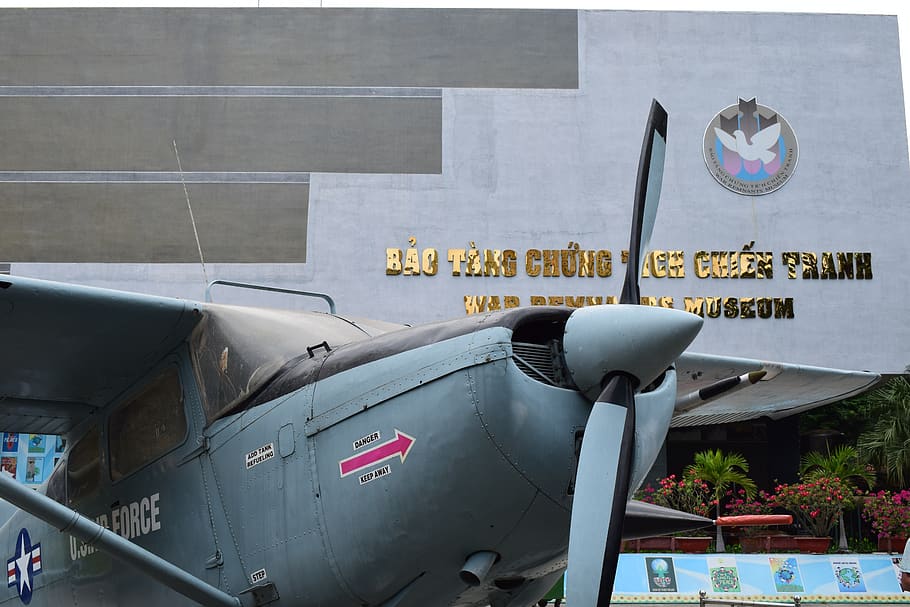vietnam, war remnants museum, plane, mode of transportation