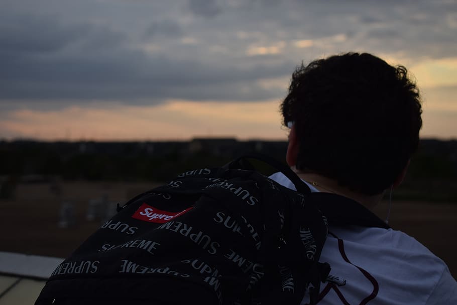 united states, katy, backpack, sunset, curlyass hair, school HD wallpaper
