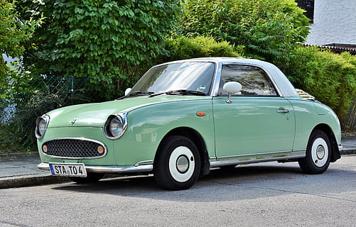 nissan, figaro, auto, oldtimer, youngtimer, car, small car HD wallpaper
