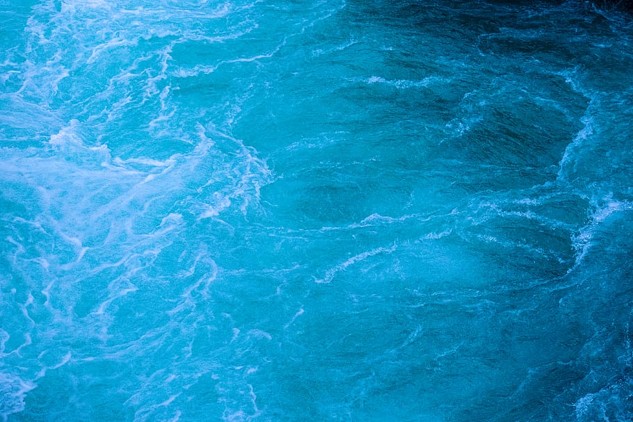 clear blue water, ocean, nature, sea, outdoors, sea waves, coast, HD wallpaper
