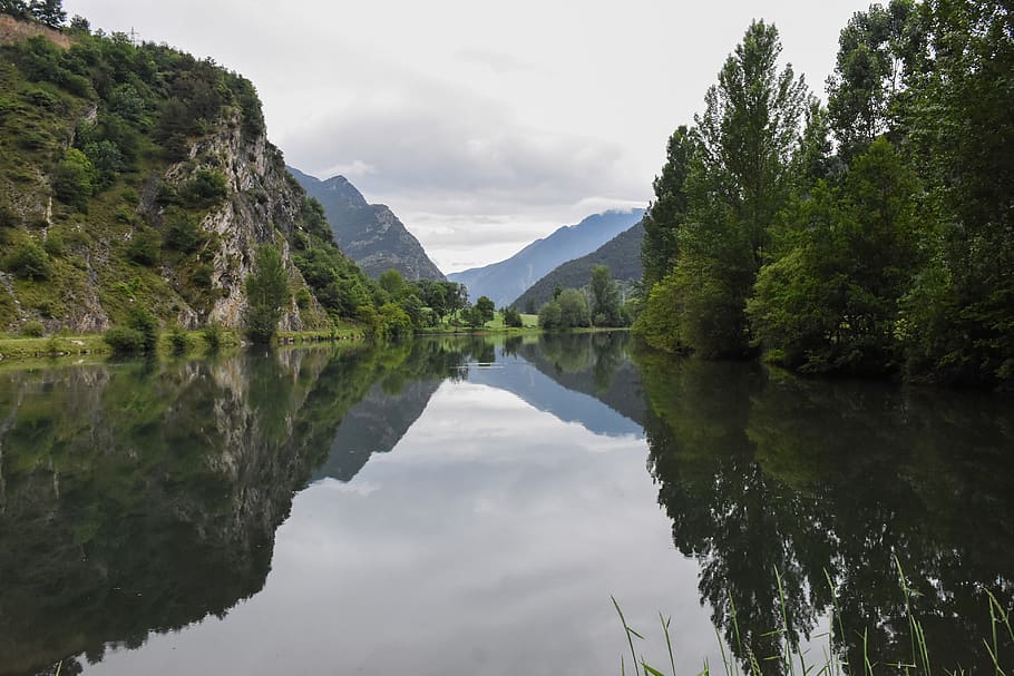 lake, landscape, forest, mountain, reflection, nature, water HD wallpaper