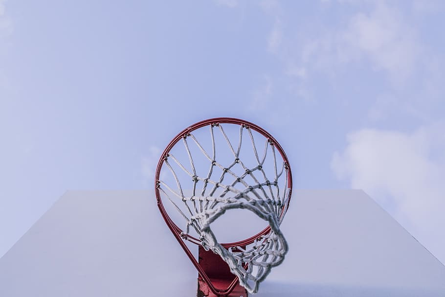 basketball, net, hoops, backboard, rim, sports, sky, basketball hoop HD wallpaper
