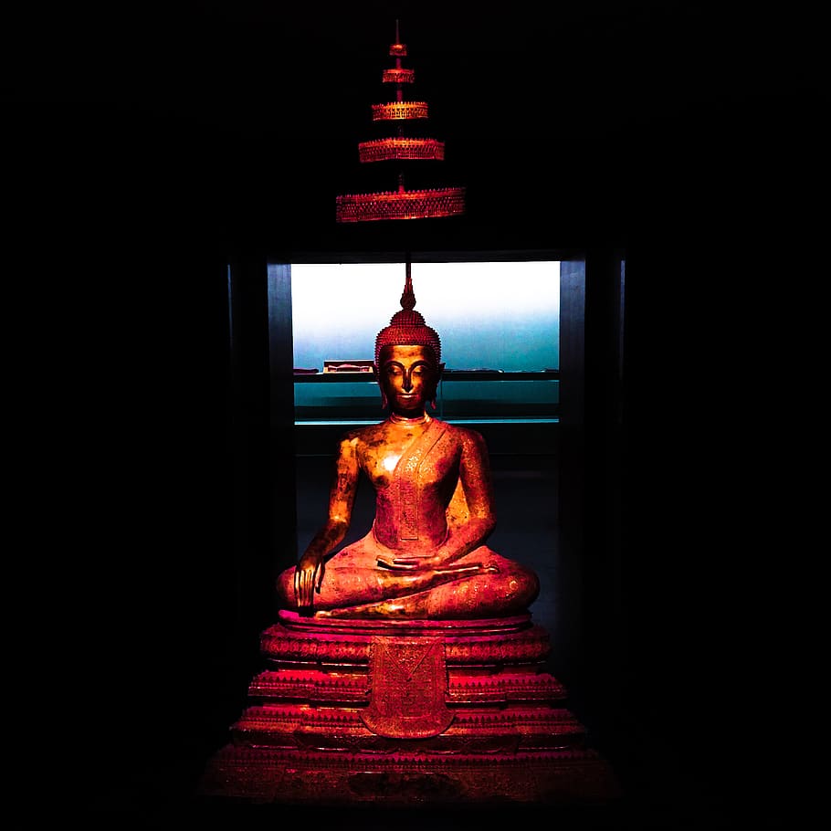 buddha, statue, far east, male likeness, religion, human representation HD wallpaper