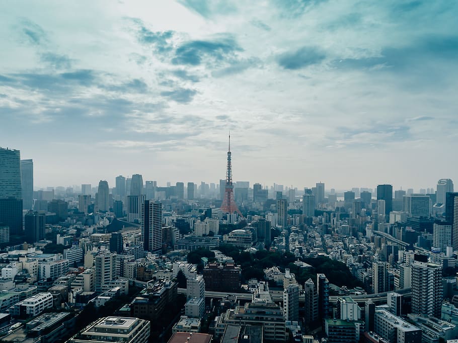 japan, tokyo, tokyo tower, urban, architecture, cityscape, buildings, HD wallpaper