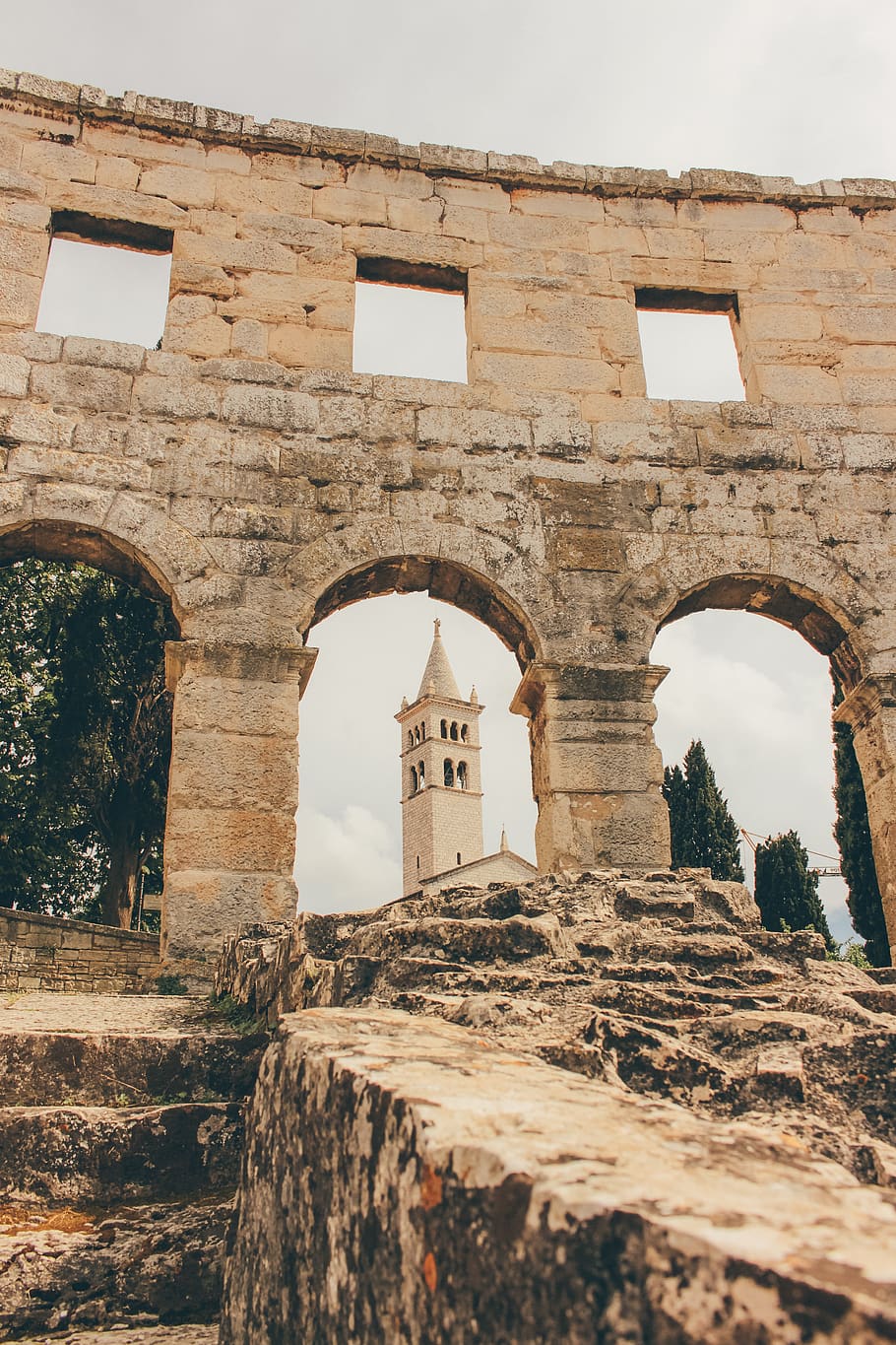 croatia, pula, ancient, rocks, obscure, nature, wanderlust HD wallpaper