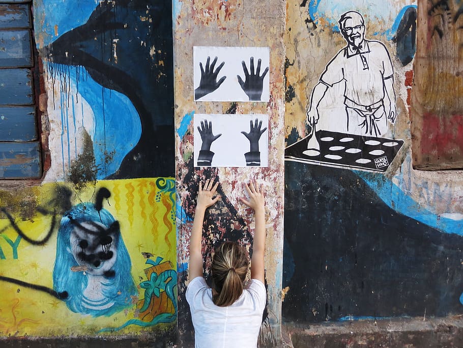 india, kochi, graffiti, art and craft, creativity, one person HD wallpaper