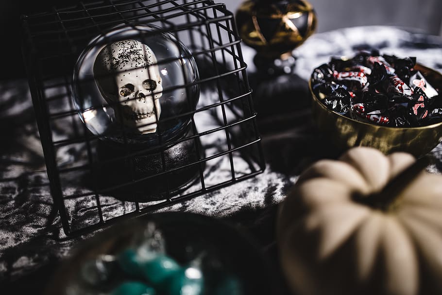 Halloween Decorations, moody, autumn, fall, spooky, boo, scary HD wallpaper