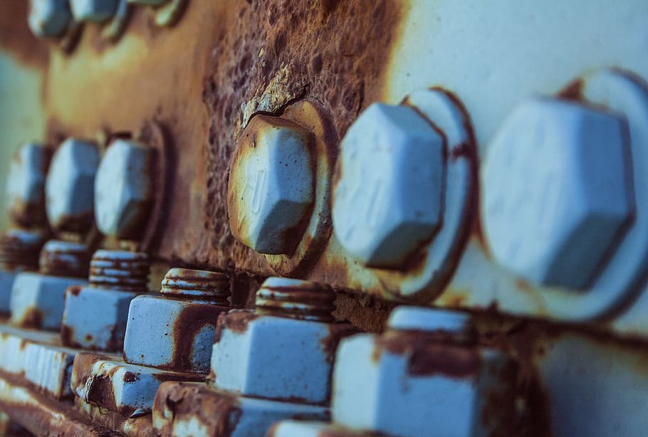 rusted, bolts, iron, metal, steel, security, corrosion, nut, HD wallpaper