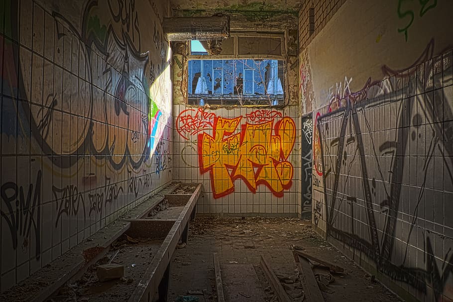 abandoned, architecture, within, wall, old, lost places, break up HD wallpaper
