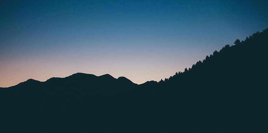 Silhouette Photography of Mountain, sun, sky, mountain range HD wallpaper