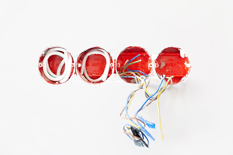 Opened White Duct With Wires Inside, bright, cables, color, design HD wallpaper