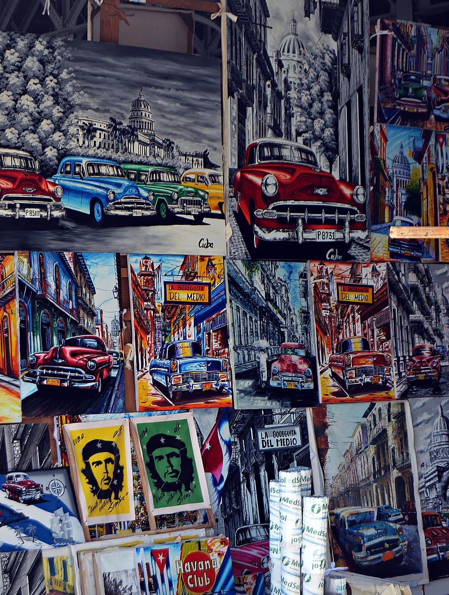 art, painting, cuba, havana, background, color, creativity, HD wallpaper