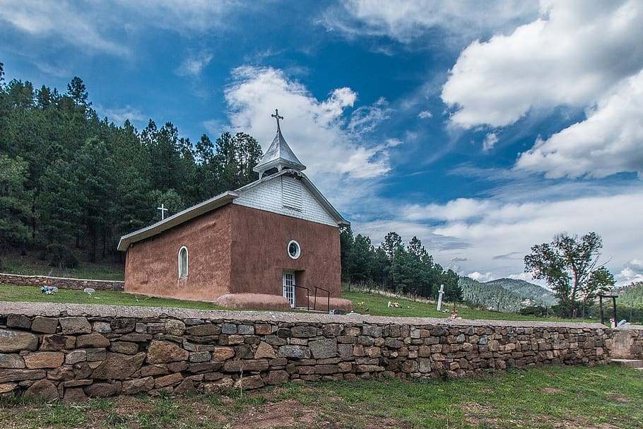 Church Under Blue Sky, architecture, building, clouds, daylight HD wallpaper