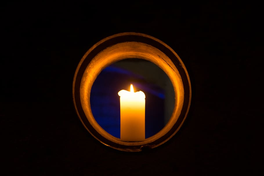 candle, darkness, circle, light, halo, easter, cellar, radiance HD wallpaper